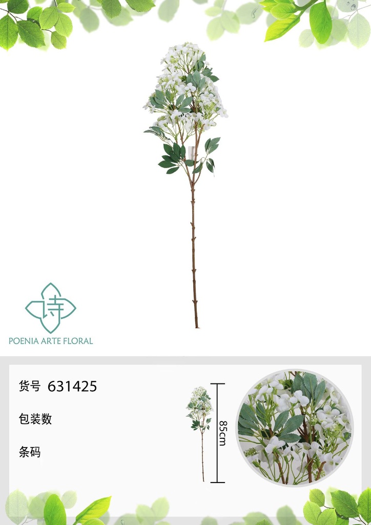 Arreglo floral artificial de 85 cm - Mini bola de flores - Novedades en decoraciones