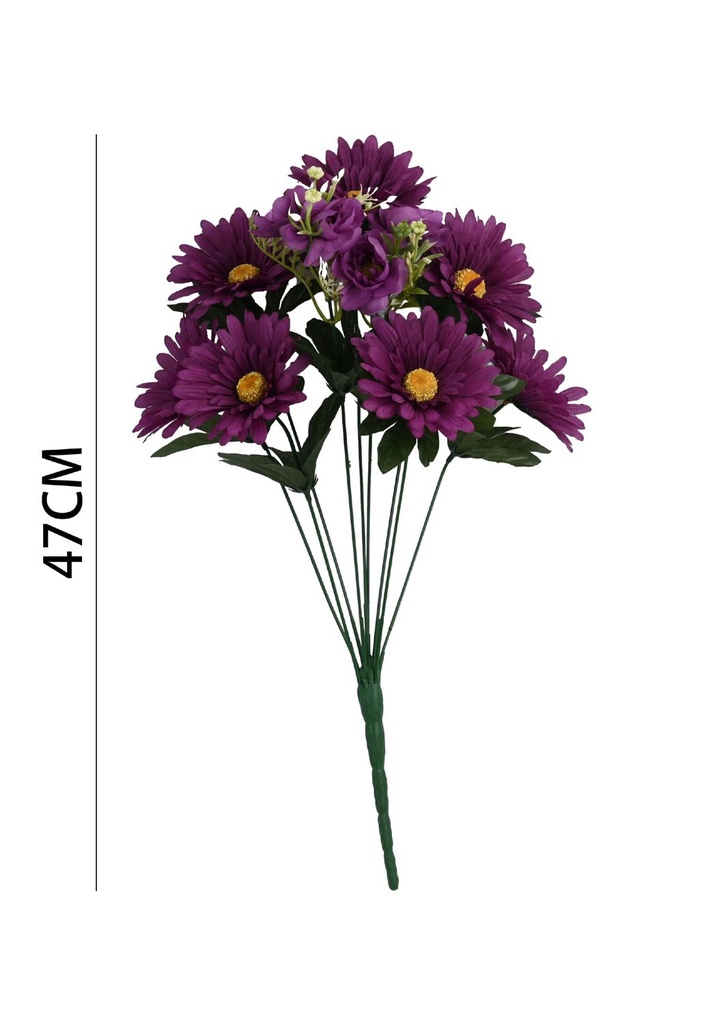 Arreglo floral artificial de 9 cabezas - Crisantemo del sol - Ramos de flores
