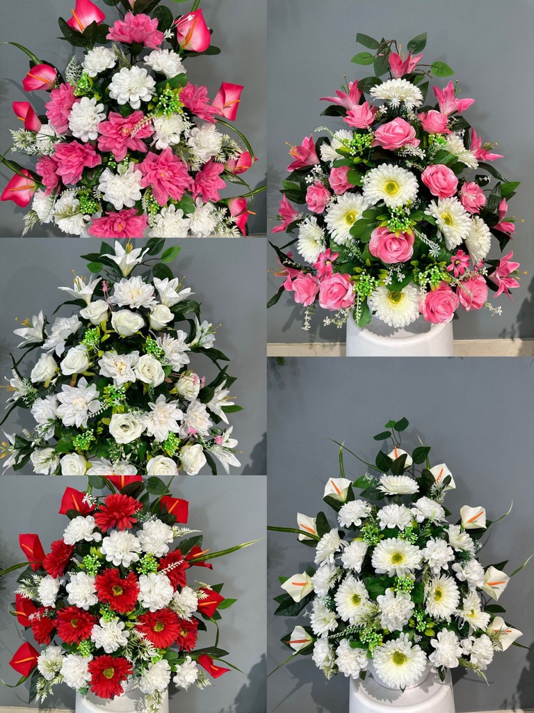 Arreglo floral artificial - 5101061-15 mediano mezclado - Centro de flores