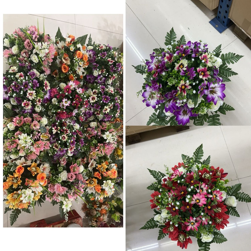 Arreglo floral artificial - Gran arreglo circular en maceta - Centro de flores