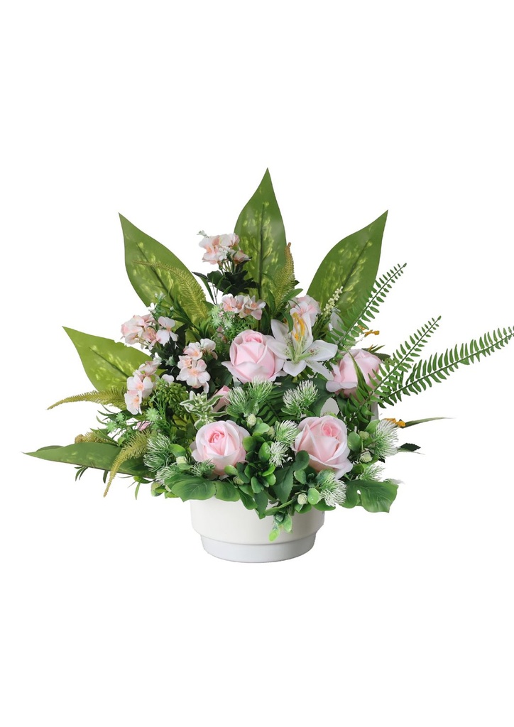 Arreglo floral artificial - 5101072-A6 rosa (8435588802425) - Centro de flores