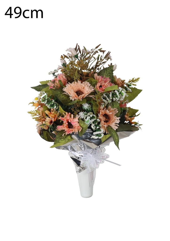 Arreglo floral artificial en maceta grande - Decoración floral para tumbas