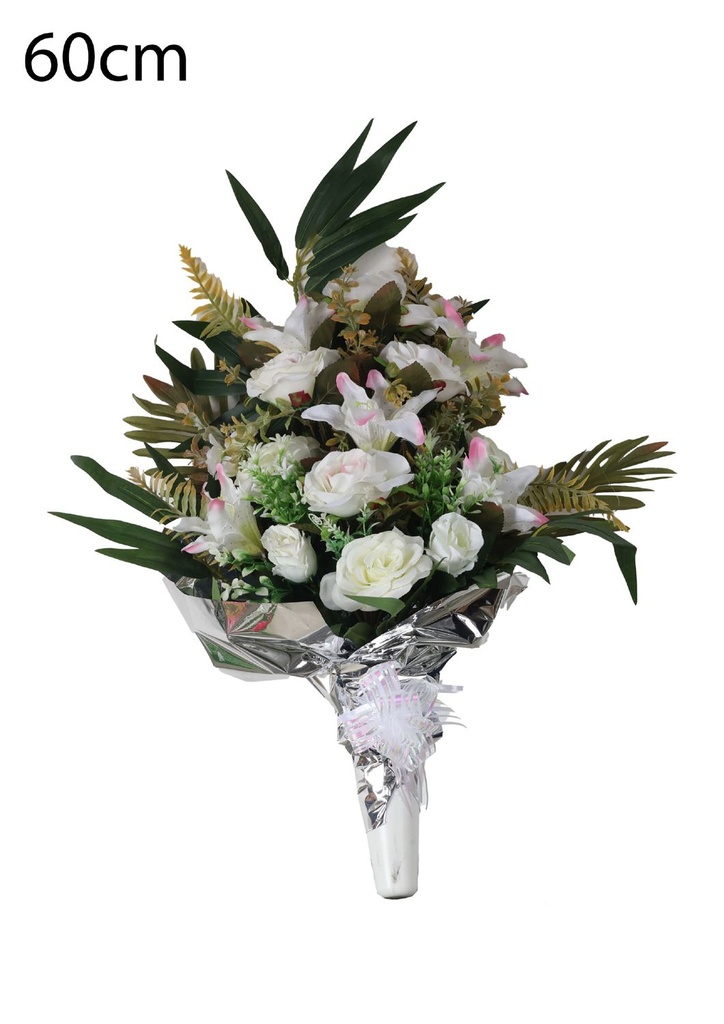 Arreglo floral artificial nuevo en maceta - Decoración floral para tumbas