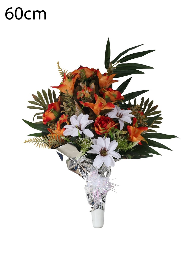 Centro de flor de taza artificial - Decoración para funerales y recuerdos