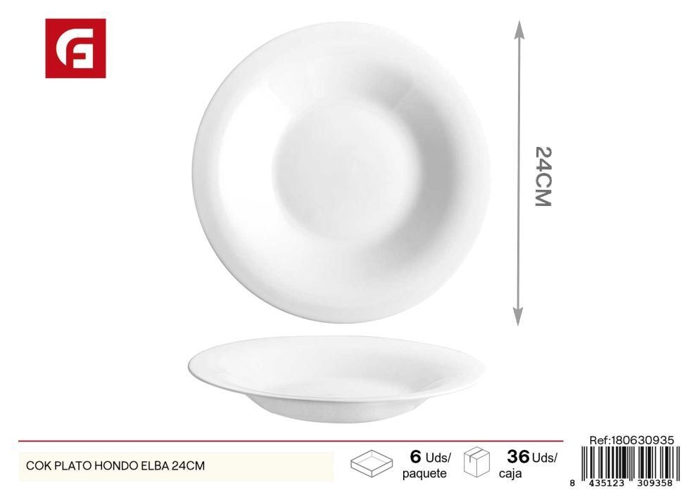 Plato hondo cerámica ELBA 24 cm - Vajilla y elementos de mesa