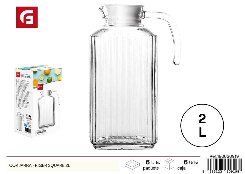 Jarra cuadrada COK FRIGER 2L - Jarras de vidrio y utensilios de cocina