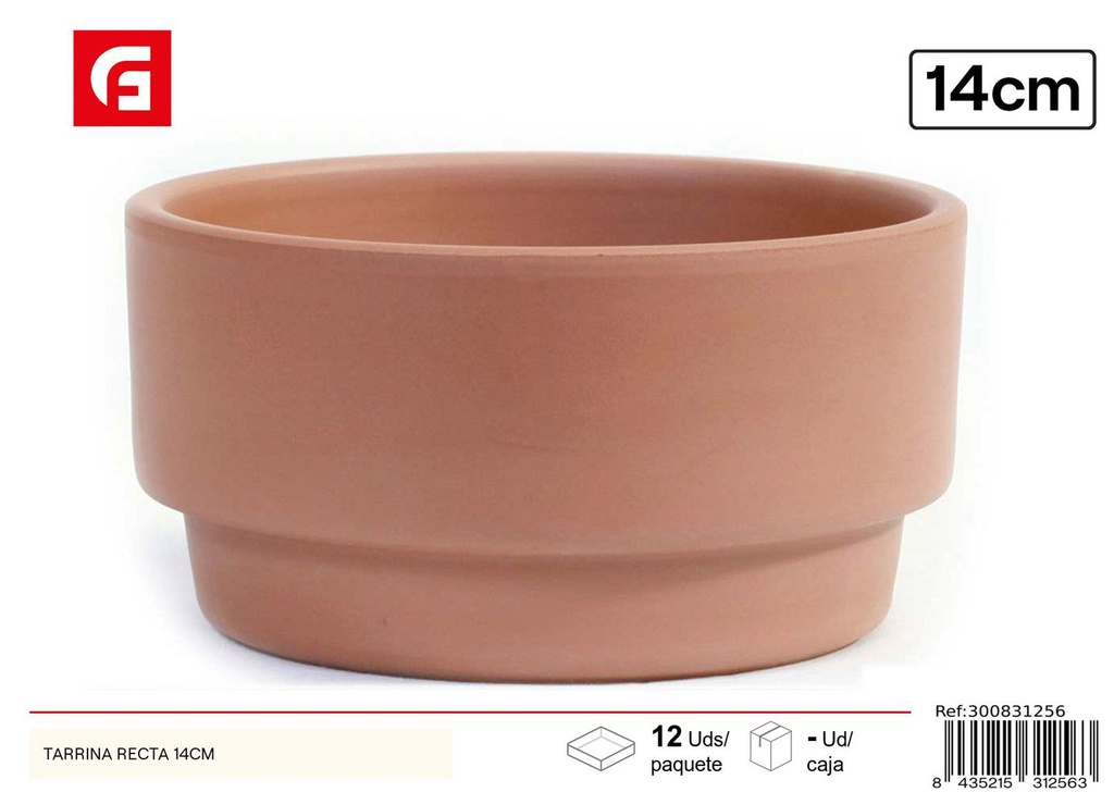 Tarrina recta 14 cm - Jardinería y macetas