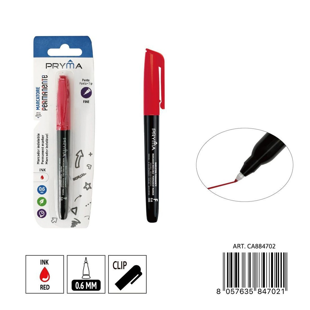 Marcador para CD punta F 0.6 mm 3 piezas rojo - Instrumentos de escritura y marcadores