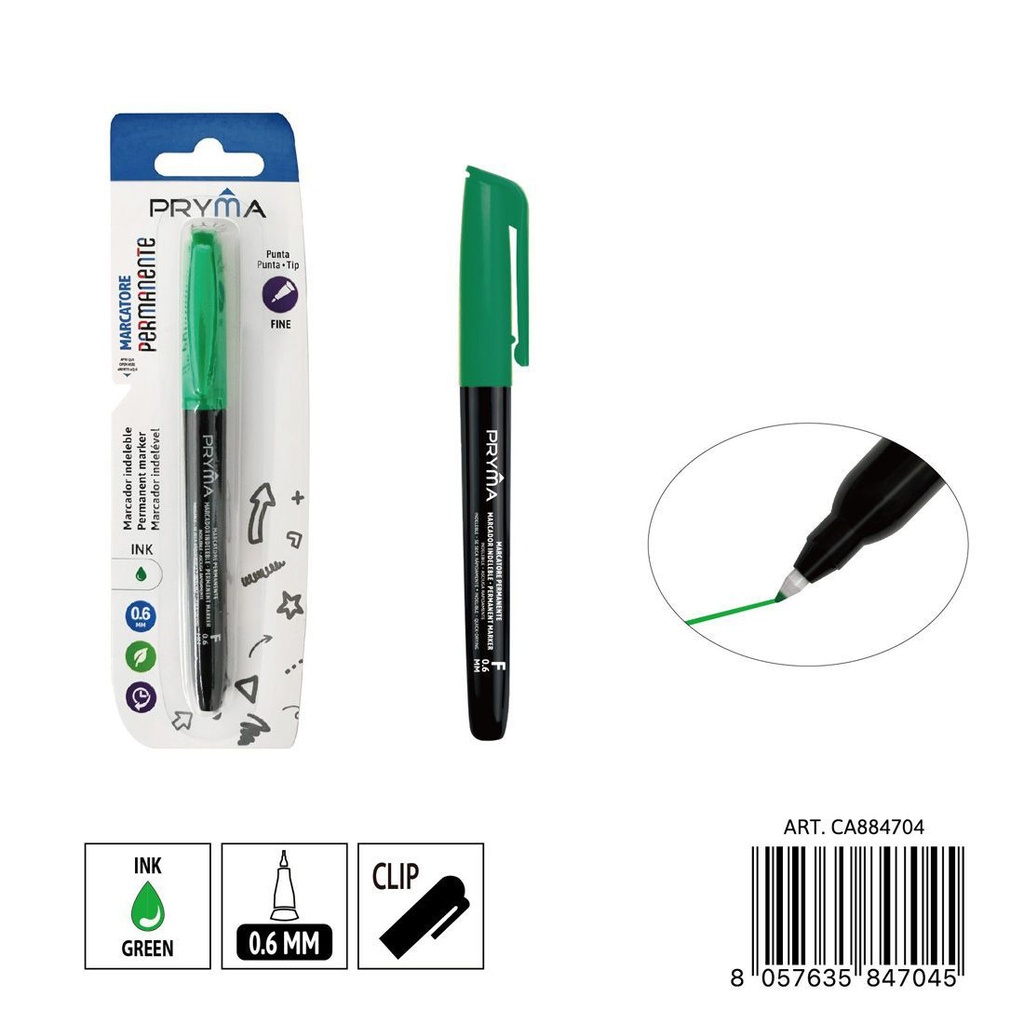 Marcador para CD punta F 0.6 mm 3 piezas verde - Instrumentos de escritura y marcadores