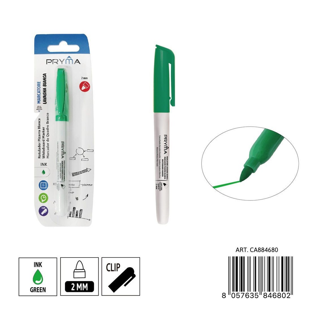 Marcador para pizarra blanca redondo 2 mm verde - Instrumentos de escritura y marcadores