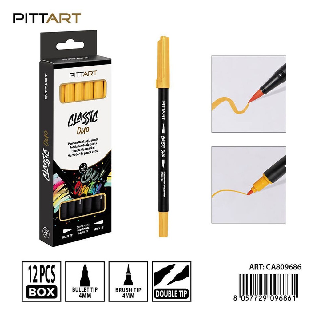 Ratulado doble punta pincel 12 piezas 025 verde absenta - Material de pintura y dibujo