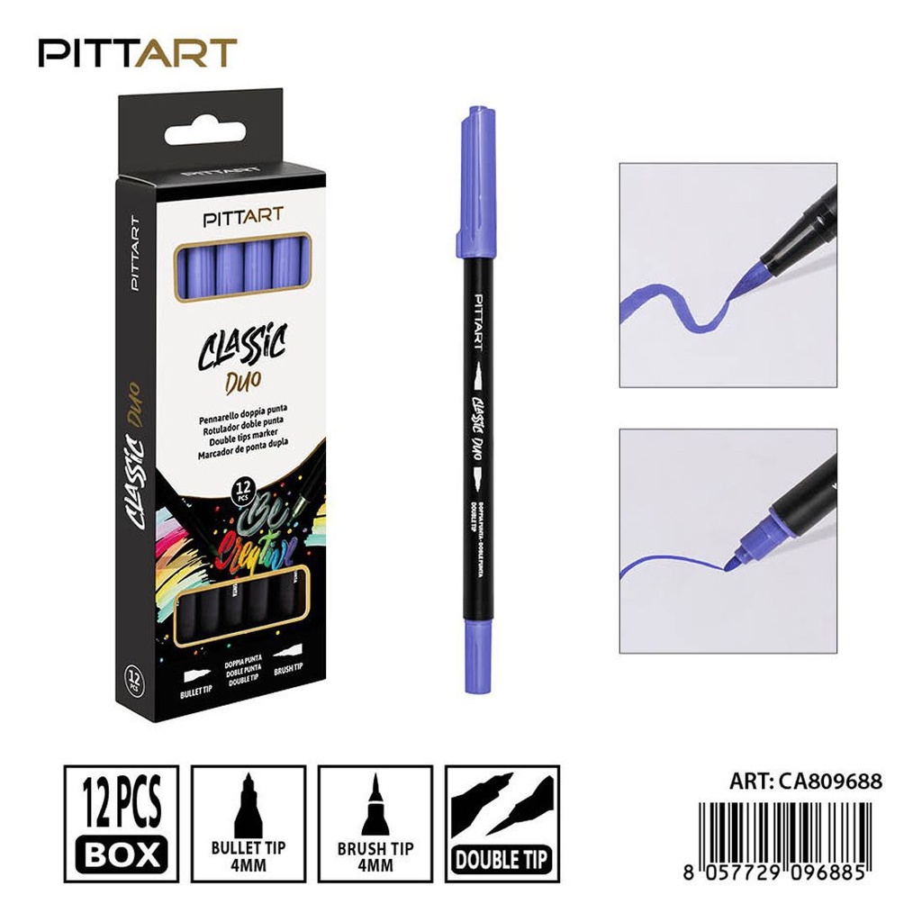 Ratulado doble punta pincel 12 piezas 027 azul oscuro - Material de pintura y dibujo