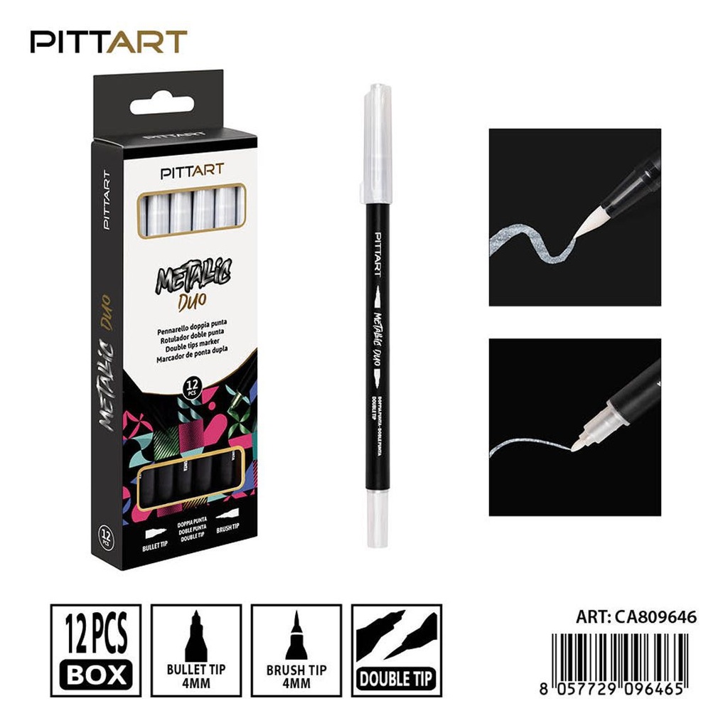 Ratulado doble punta metálico 12 piezas 062 blanco - Material de pintura y dibujo