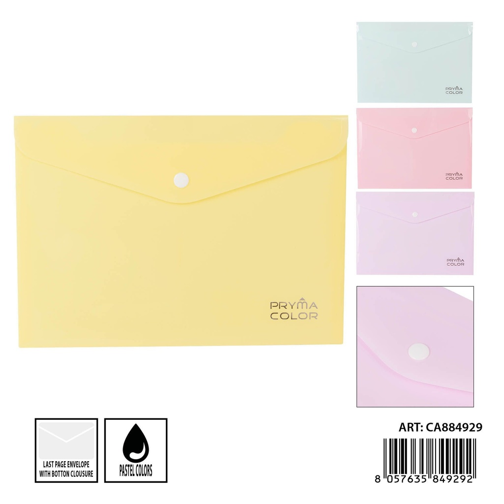Carpeta con botón en color pastel - Organizadores y archivadores
