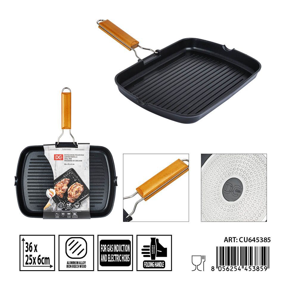 Sartén parrilla plegable 36X25X6CM - Utensilios de cocina
