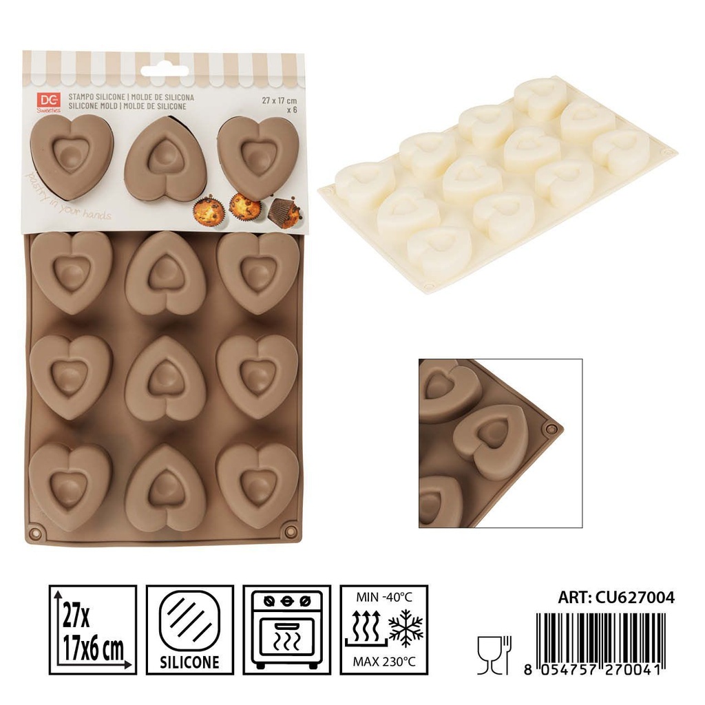 Stampo de silicona corazón 27X17CM - Utensilios de repostería