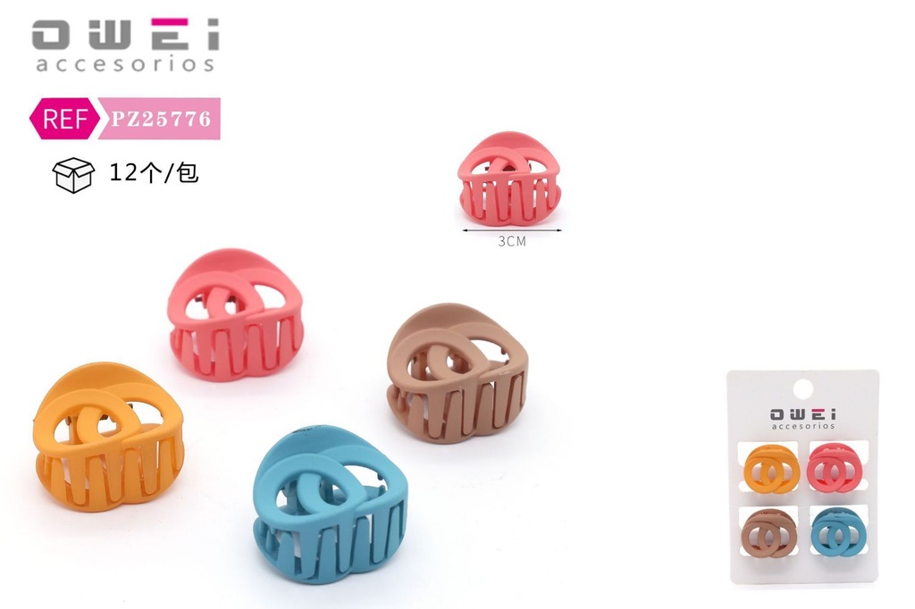 Pack de 4 mini pinzas de 3 cm 12 unidades - Accesorios para el cabello y pinzas decorativas