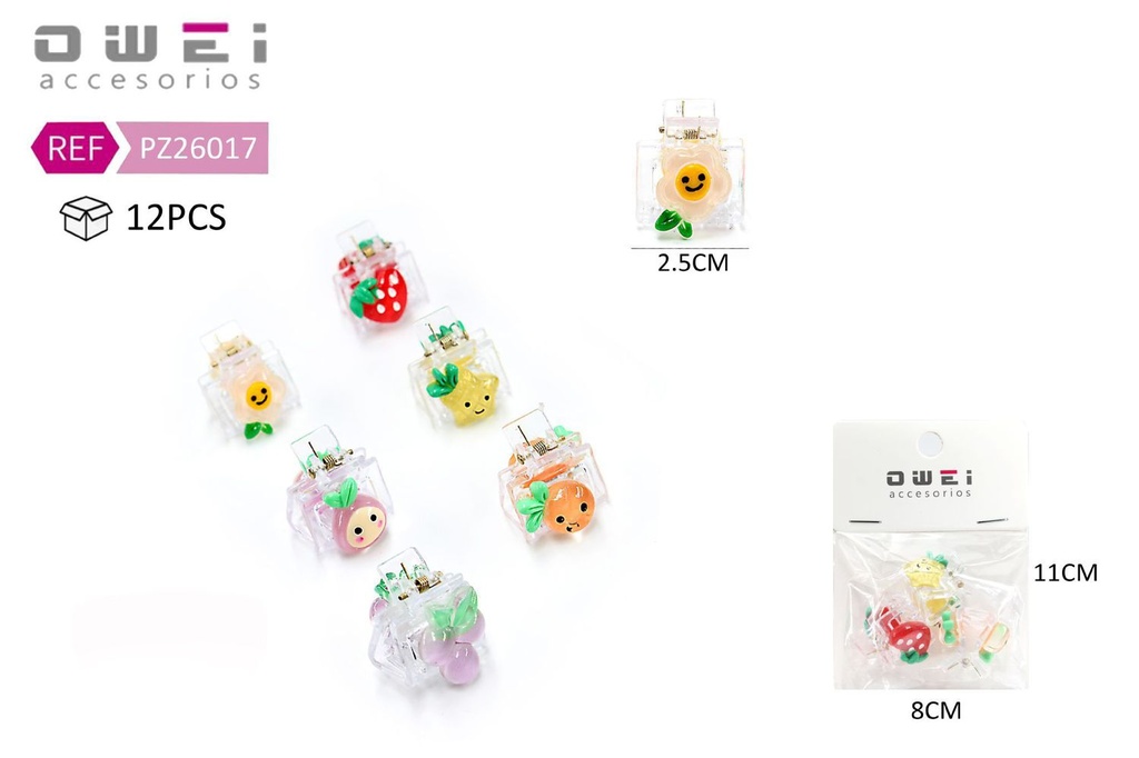 Pack de 3 mini pinzas de 2.5 cm 12 unidades - Accesorios para el cabello y pinzas decorativas