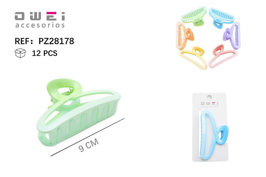Pinza de pelo de 9 cm surtida 12 unidades - Accesorios para el cabello y pinzas decorativas
