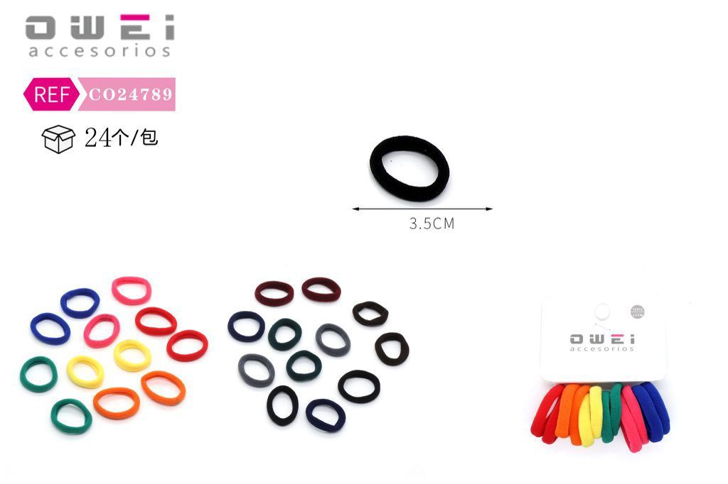 Pack de 12 gomas surtidas de 3.5 cm 24 unidades - Accesorios para el cabello y gomas