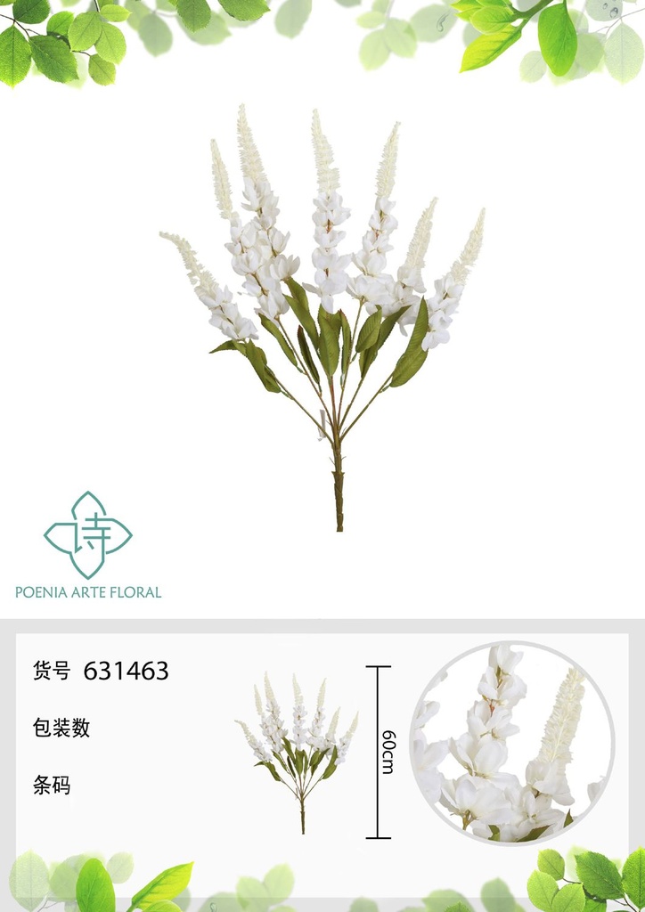 Ramo de orquídea de 7 puntas 60 cm - Flores artificiales decorativas