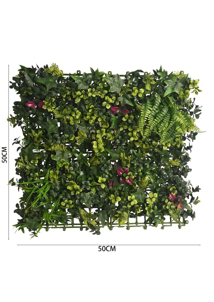 Pared de plantas artificial 50x50 cm A050 - Decoración vertical de jardín