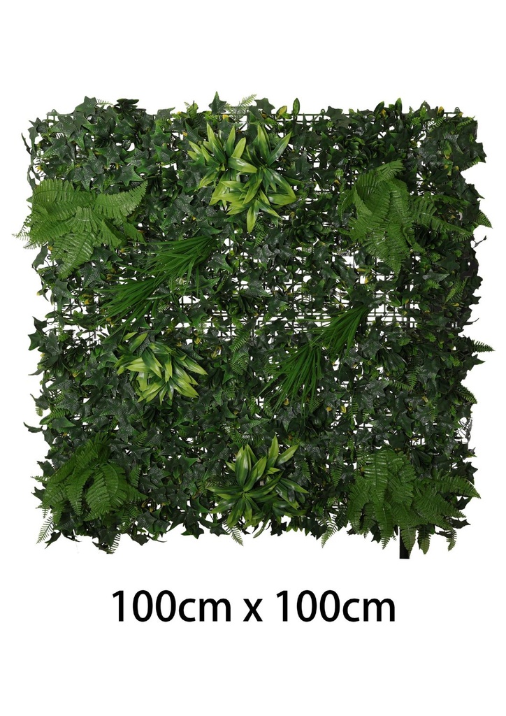 Pared de plantas artificial 100x100 cm B007 - Decoración vertical de jardín