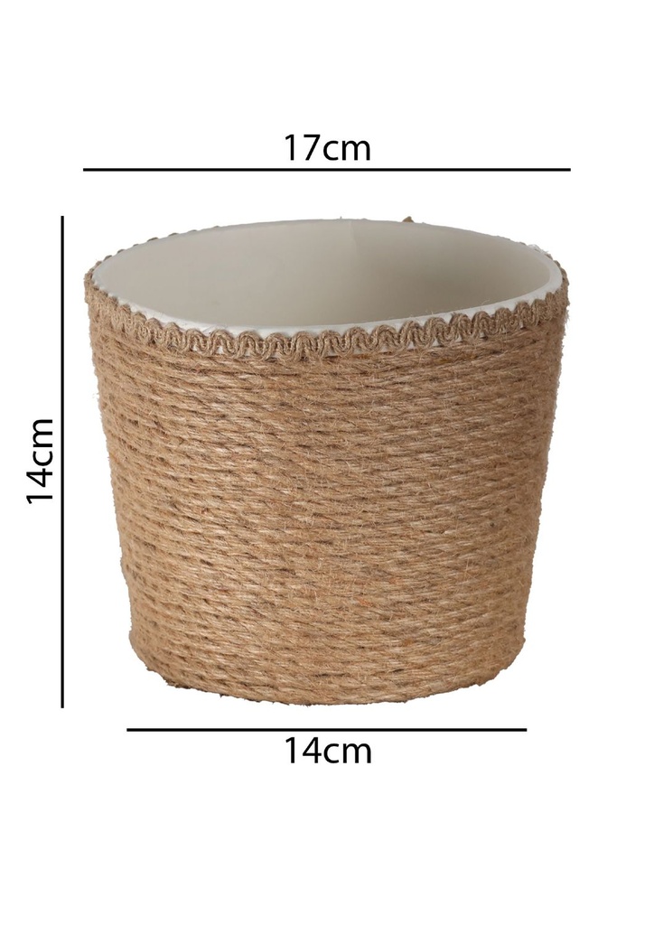 Macetero de madera trenzada HC09-G - Maceta decorativa de madera