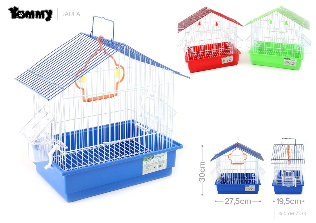 Jaula para pájaros multicolor 27.5x19.5x30 cm - Alojamiento para aves