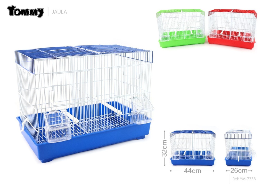 Jaula rectangular para pájaros multicolor 44x26x32 cm - Alojamiento para aves