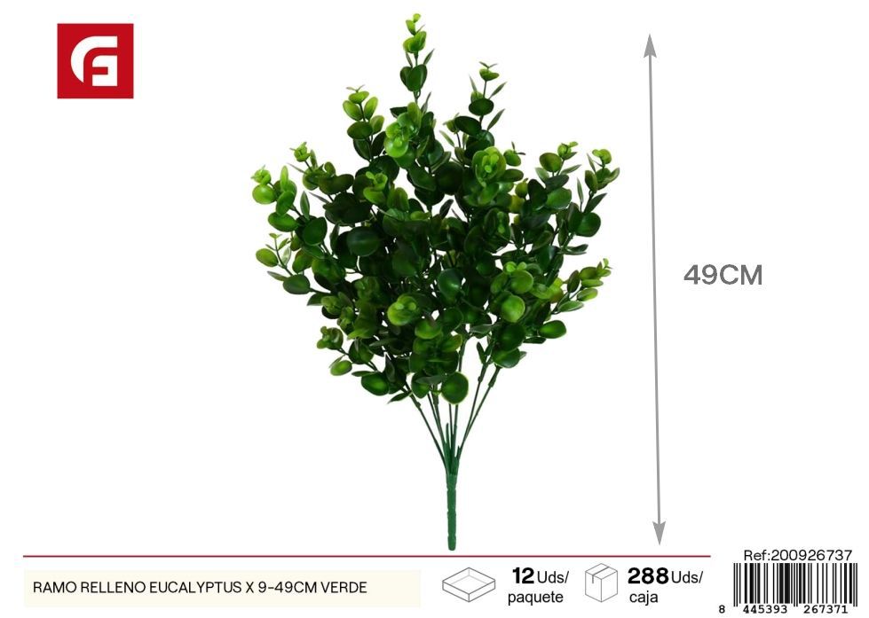 Ramo de eucalipto verde 9 piezas 49 cm - Decoraciones naturales y elegantes