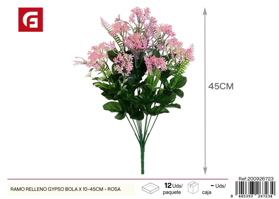 Ramo de gypsos rosa 10 piezas 45 cm - Ramos de flores decorativas