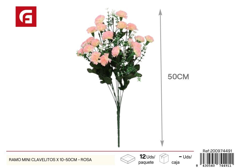 Ramo mini clavelitos x 10-50 cm rosa - Flores artificiales y decoración