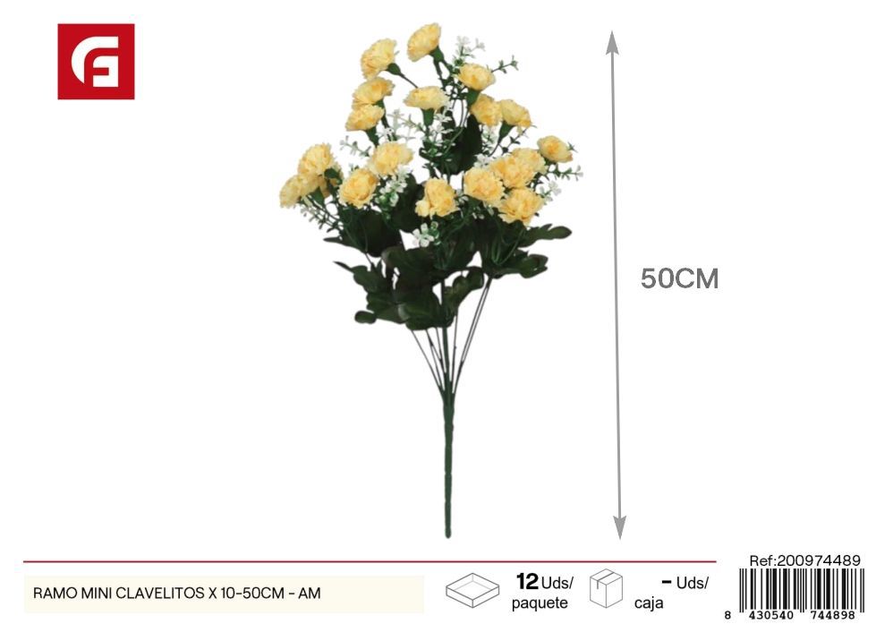 Ramo mini clavelitos x 10-50 cm amarillo - Flores artificiales y decoración