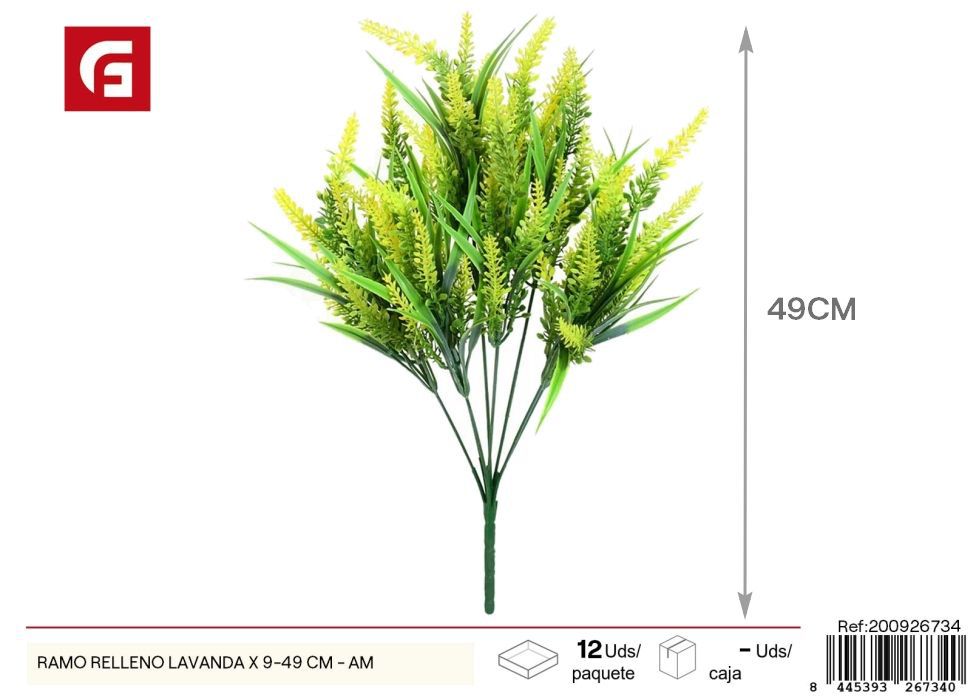 Ramo de lavanda amarilla 9 piezas 49 cm - Aromas y decoraciones florales 