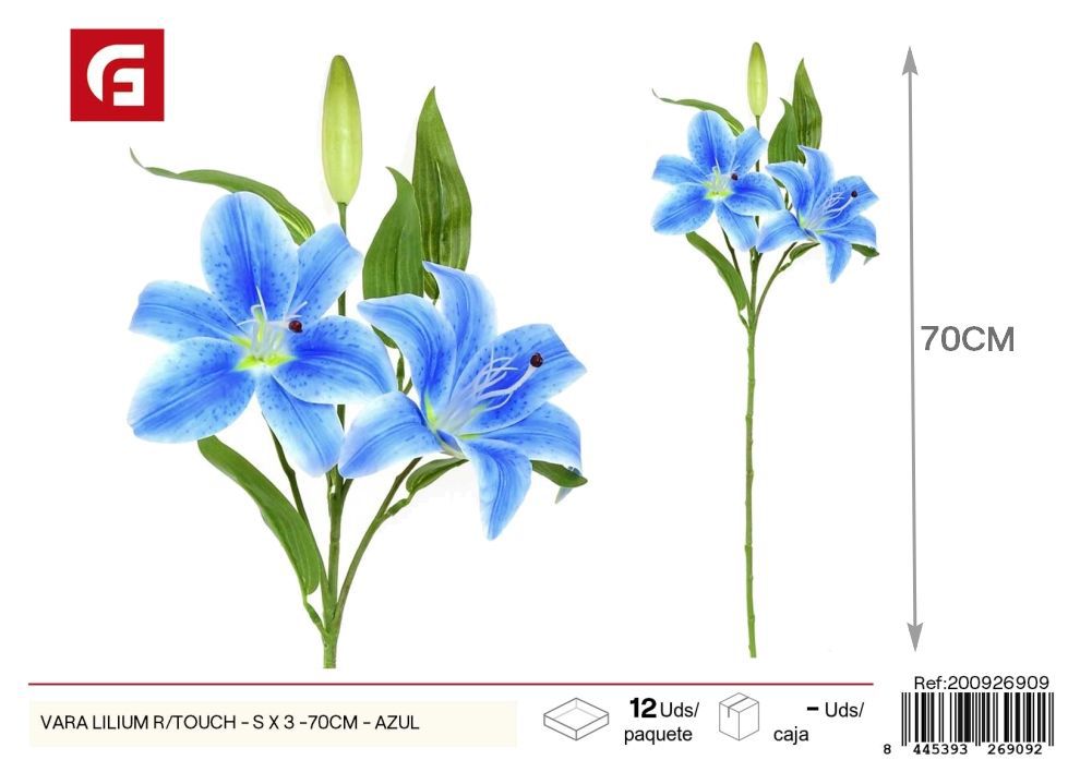 Vara de Lilium R/Touch S - 3 x 70 cm Azul - Flores artificiales