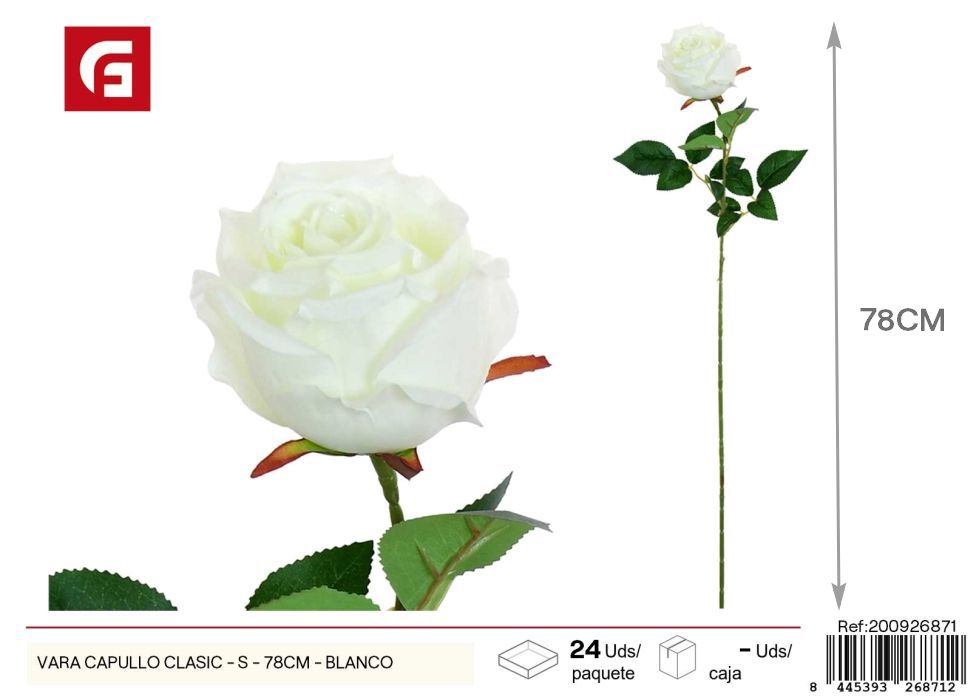 Vara de capullo clásico S - 78 cm Blanco - Decoración floral