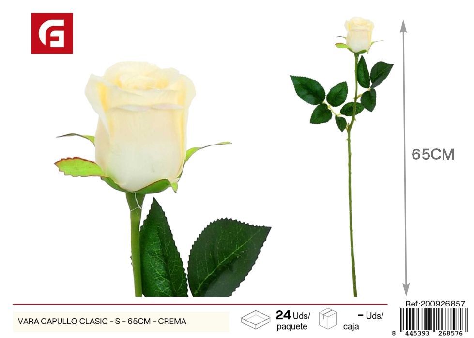 Vara de capullo clásico S - 65 cm Crema - Decoración floral