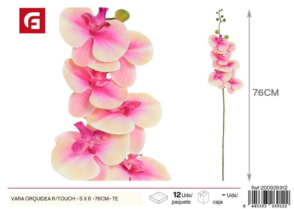 Vara de Orquídea R/Touch S - 6 x 76 cm Té - Flores artificiales