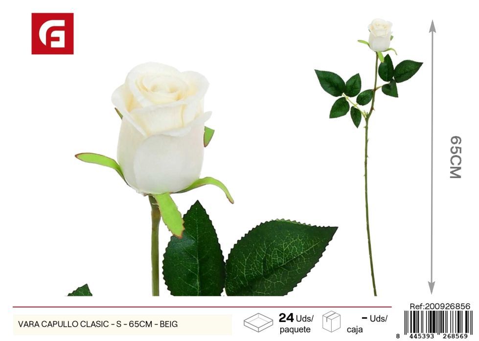 Vara de capullo clásico S - 65 cm Beige - Decoración floral