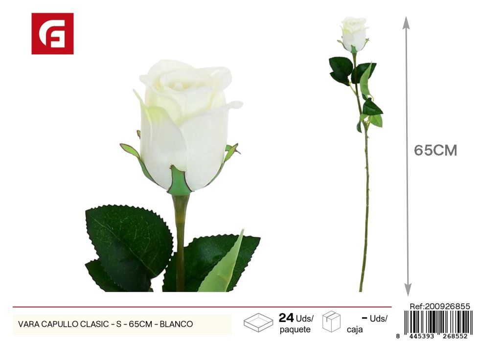 Vara de capullo clásico S - 65 cm Blanco - Decoración floral