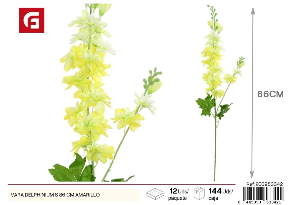 Vara de Delphinium S - 86 cm Amarillo - Flores artificiales