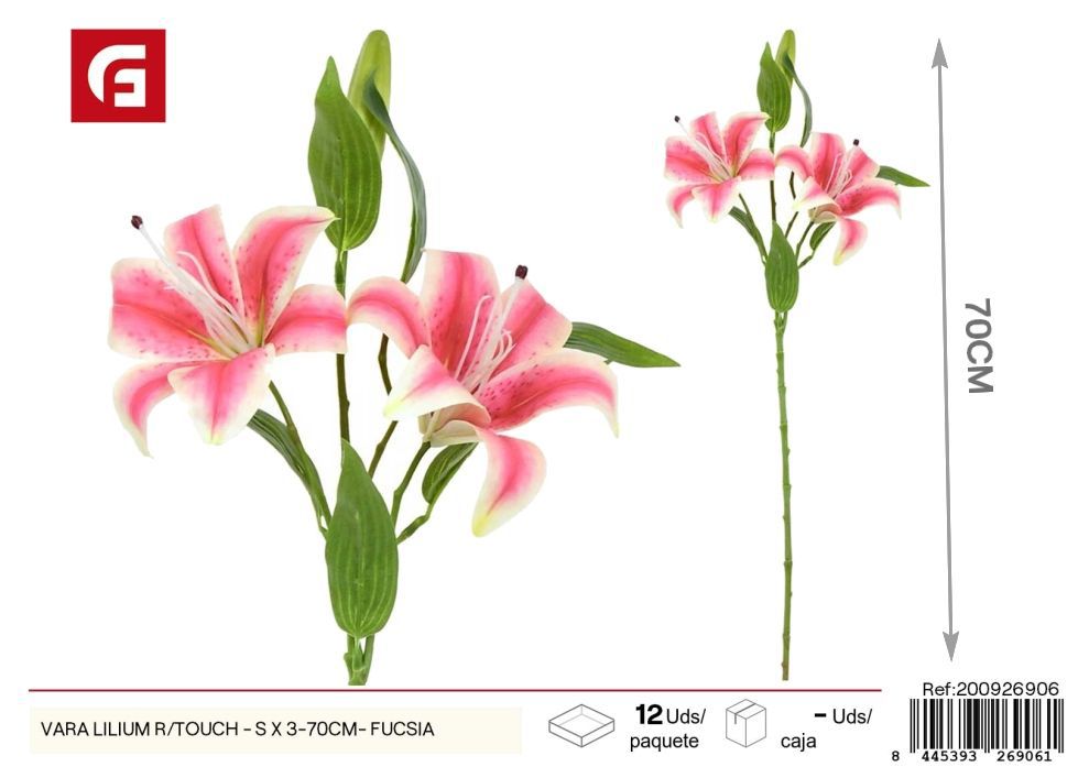 Vara de Lilium R/Touch S - 3 x 70 cm Fucsia - Flores artificiales