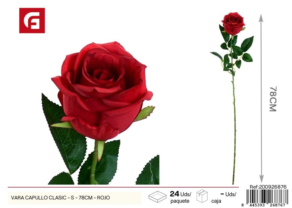 Vara de capullos clásicos rojos S - 78 cm - Ramos de flores clásicas