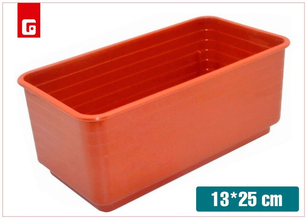 Jardinera rectangular marrón 13*25 cm - Macetas decorativas