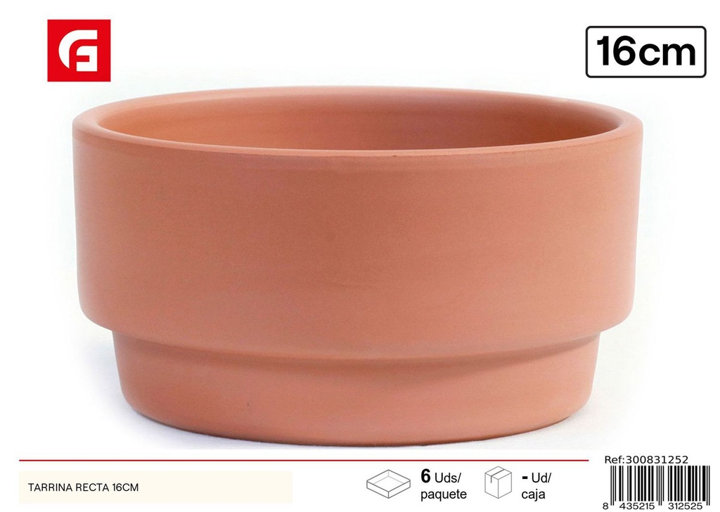 Tarrina recta 16 cm - Macetas decorativas