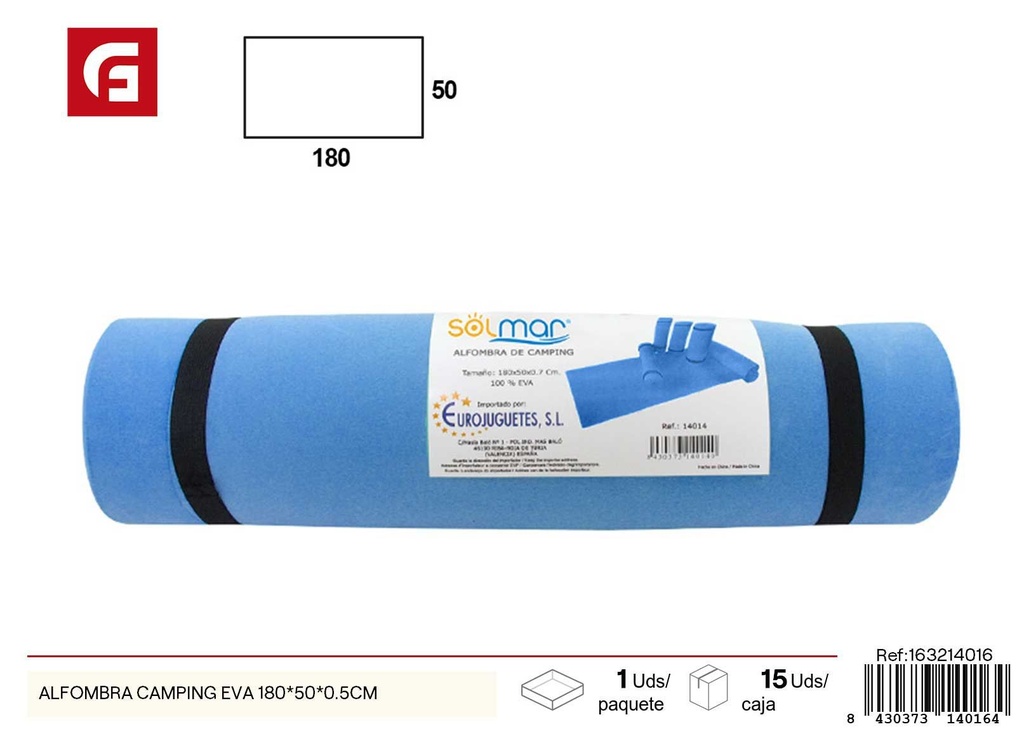 Alfombra de camping EVA 180x50x0.5 cm - Esteras de verano