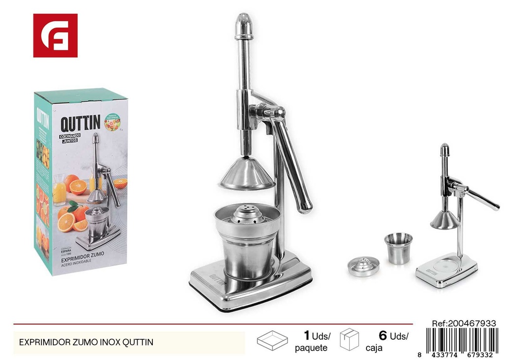 Exprimidor de jugos de acero inoxidable Quttin - Utensilios de cocina y exprimidores