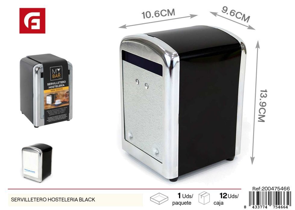 Servilletero de hostelería color negro - Accesorios de cocina y servilleteros