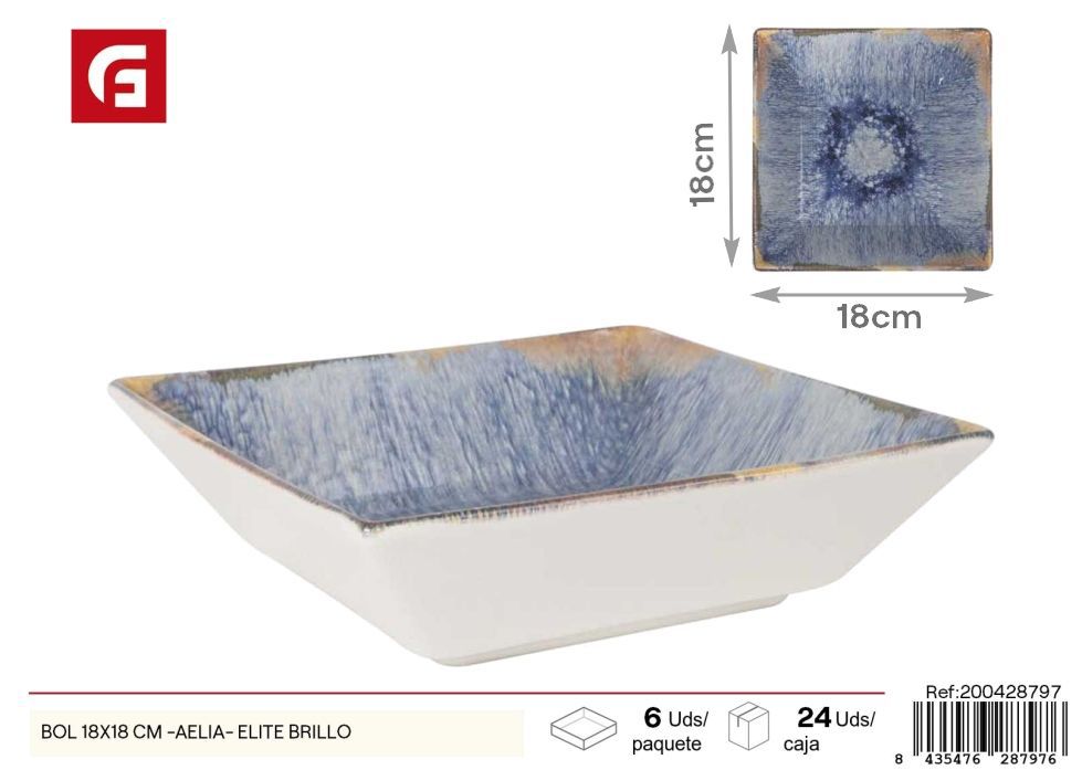 Bol 18x18 cm brillo (serie Aelia) - Vajilla decorativa